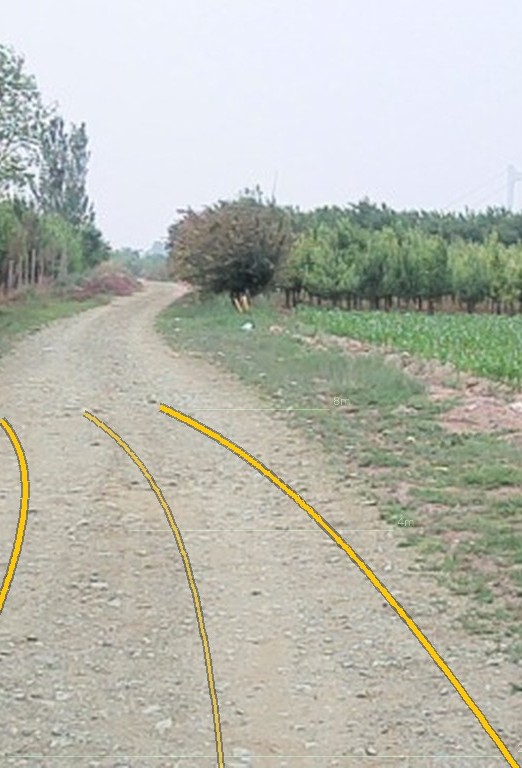 The rover driving the planned path